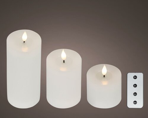 Lumineo Led kaarsen 3d vlam wit 3 stuks