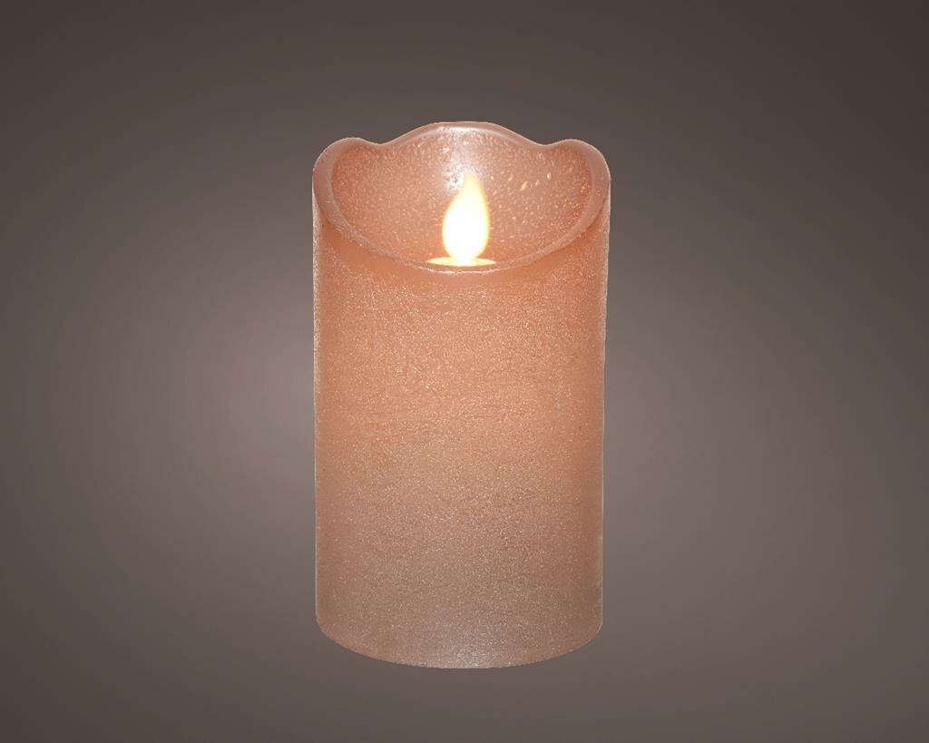 Lumineo LED Kaars - Stompkaars - Roze - 12,5cm - Woondecoratie - Elektrische kaars