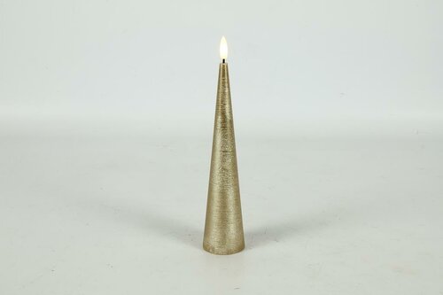 Ledkaars kegel Lyon D 5 cm H 25 cm goud