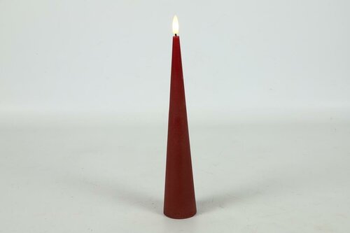Ledkaars kegel Lyon D 5 cm H 29,5 cm rood