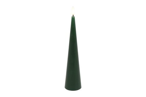 Led kaars Lyon kegel D 5 H 24,5 cm dennen groen