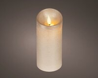 Lumineo Led kaars D7,5 H 17 cm licht grijs