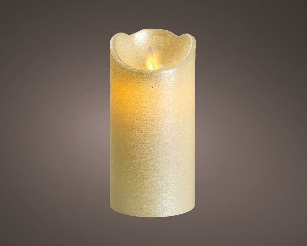 LED kaars/stompkaars parelmoer 15 cm flakkerend