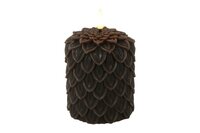Ledkaars dennen lyon wax D8,5H10 cm donker bruin