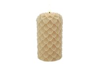 Ledkaars dennen lyon wax D8,5H15 cm beige