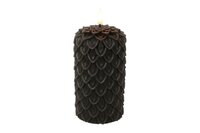 Ledkaars dennen lyon wax D8,5H15 cm donker bruin