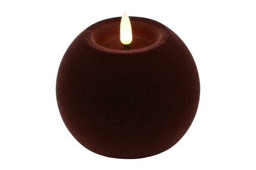 Led bolkaars lyon D10H7,8 cm diep paars velvet