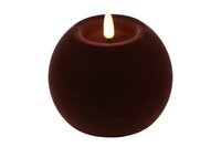Led bolkaars lyon D10H7,8 cm diep paars velvet