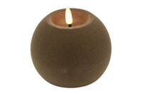Led bolkaars lyon D10H7,8 cm taupe velvet
