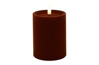 Ledkaars lyon D7,5H10 cm donker bruin velvet