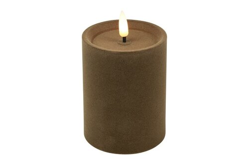 Ledkaars lyon D7,5H10 cm taupe velvet