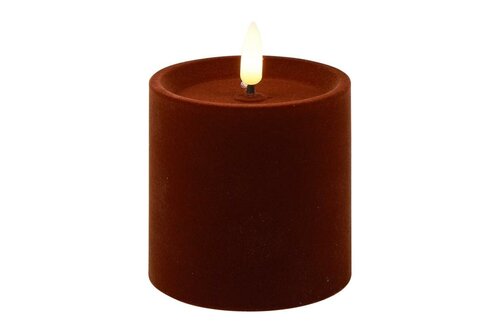 Ledkaars lyon D7,5H7,5 cm donker bruin velvet