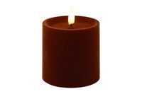 Ledkaars lyon D7,5H7,5 cm donker bruin velvet