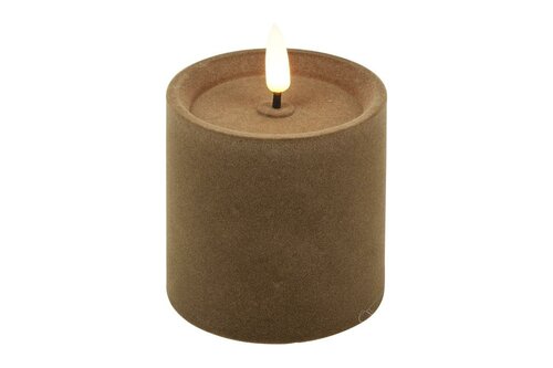 Ledkaars lyon D7,5H7,5 cm taupe velvet