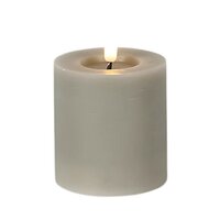 Led kaars Lyon D7,5 H 8 cm grijs