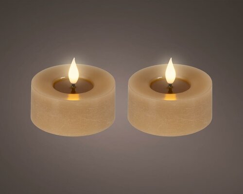 Lumineo Led theelicht 3d vlam bruin
