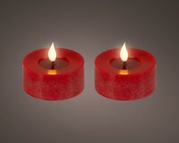Lumineo Led theelicht 3d vlam rood