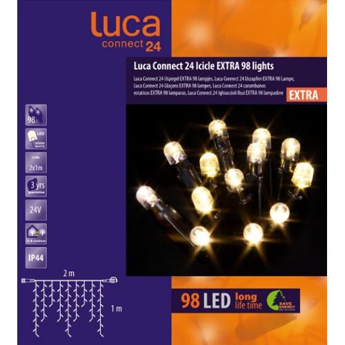 Luca connect 24 led icicle lights 98 lampjes - afbeelding 2