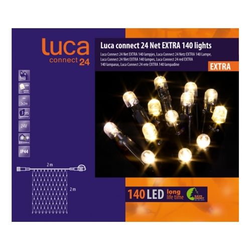 luca connect 24 led net 200x200 cm 140 lampjes - afbeelding 1