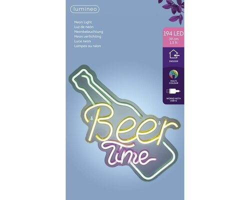 Lumineo Led neon usb-c beer time 29 x 38 cm multicolor - afbeelding 2