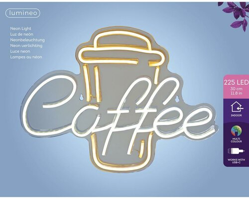 Lumineo Led neon usb-c coffee 40 x 30 cm multicolor - afbeelding 2