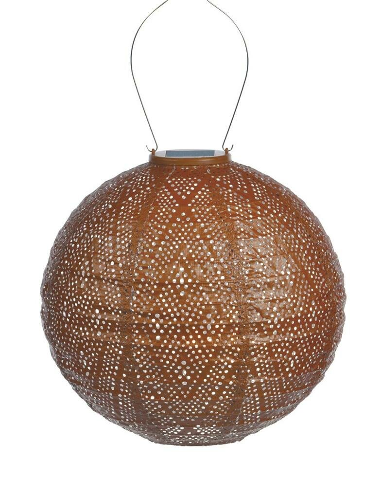 Lumiz Solar Lampion Ikat Rond 30 Cm Koper