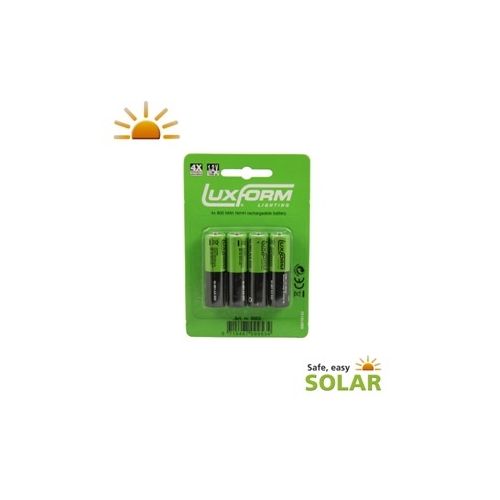 Luxform solar batterij 800 mah AA 4 stuks - afbeelding 2