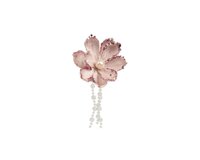 Magnolia op clip fluweel 10 cm roze