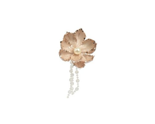 Magnolia op clip fluweel 10 cm smokey pearl