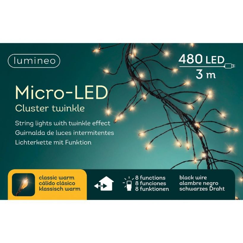 Micro led kerstverlichting lamps warm-wit cluster - DeOosteindeOnline.nl