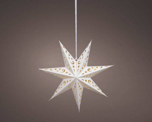 Papieren kerstster led 38 cm wit