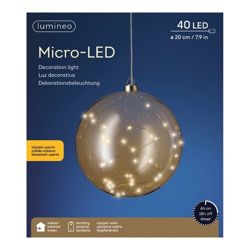 Microled bal 40 lamps amber / klassiek warm - afbeelding 2