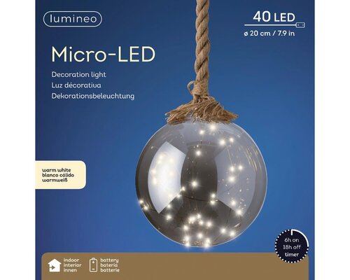 Microled bal 40 lamps warm wit - afbeelding 2