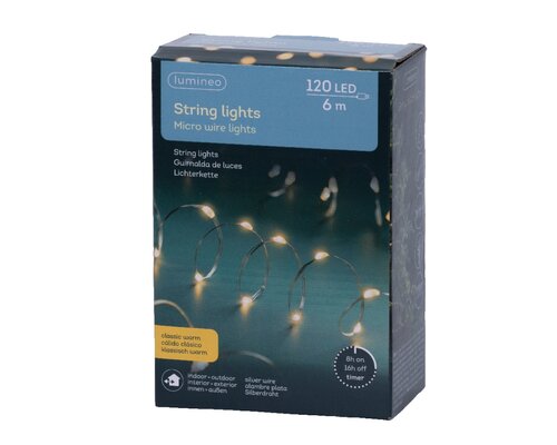Microled kerstverlichting 120 lamps klassiek warm - afbeelding 2