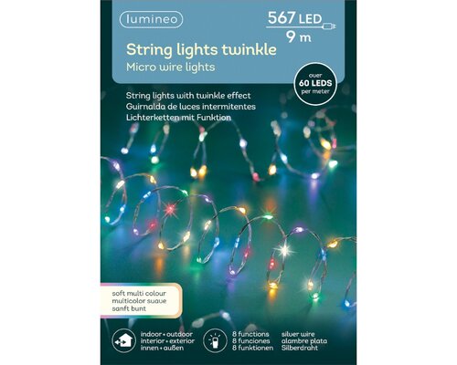 Micro led kerstverlichting 567 lamps soft multi colour - afbeelding 2