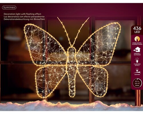 Vlinder microled 436 lamps warm wit / klassiek warm - afbeelding 2