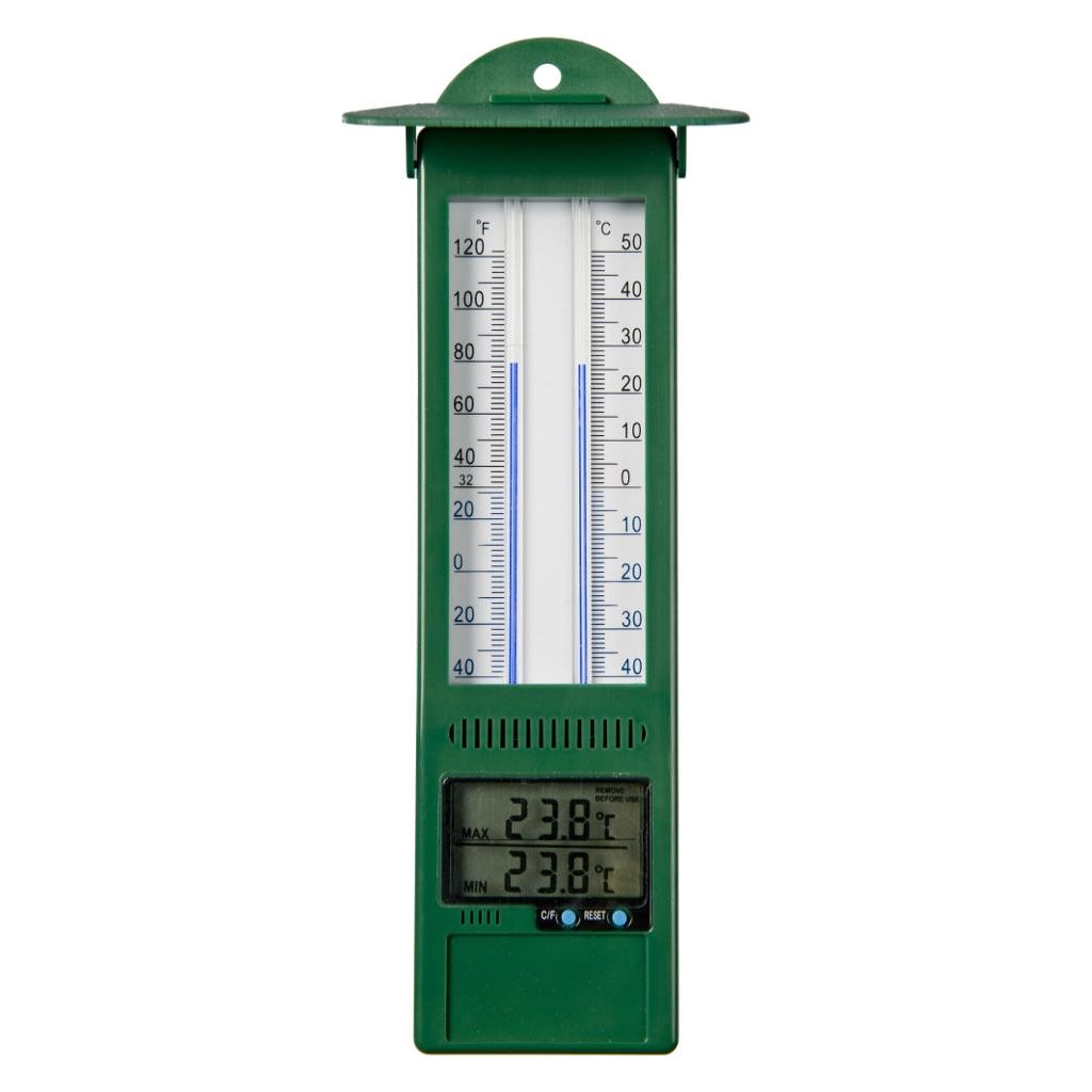 Min-max thermometer kunststof digitaal 24x9,5x2,5cm