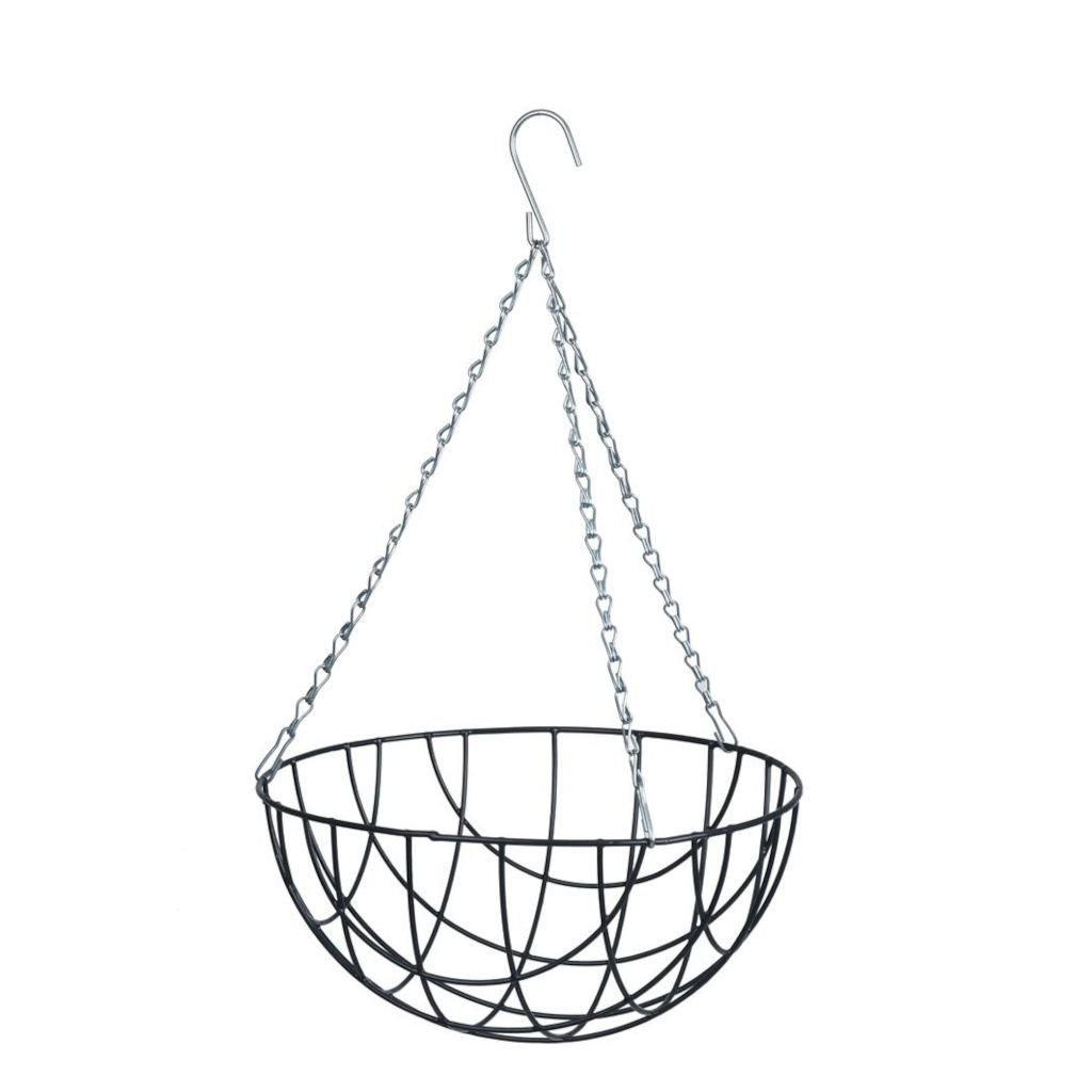 Hanging basket metaaldraad groen geepoxeerd incl. ketting H13x dia. 25cm