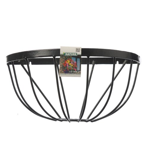 Nature hanging basket zwart halfrond 40cm