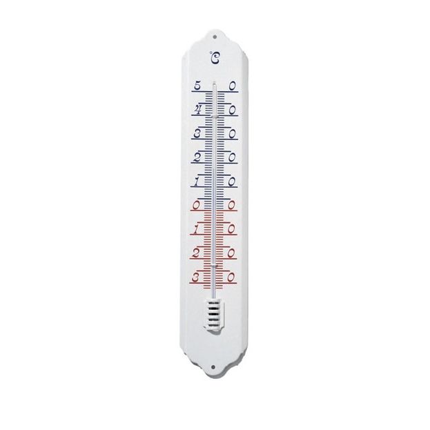 Muurthermometer kunststof wit 49,5x9,7x0,8cm