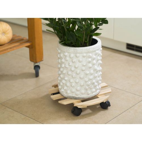 Nature planttrolley hout 35 cm rond - afbeelding 2