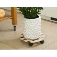 Nature planttrolley hout 35 cm rond - afbeelding 2