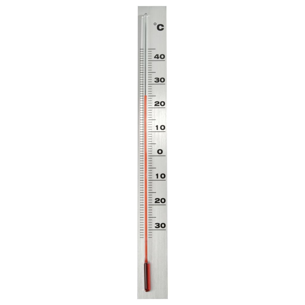 Muurthermometer aluminium 37x3,8x0,6cm