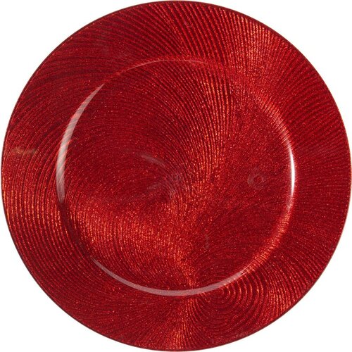Dienblad swirl 33 cm rood