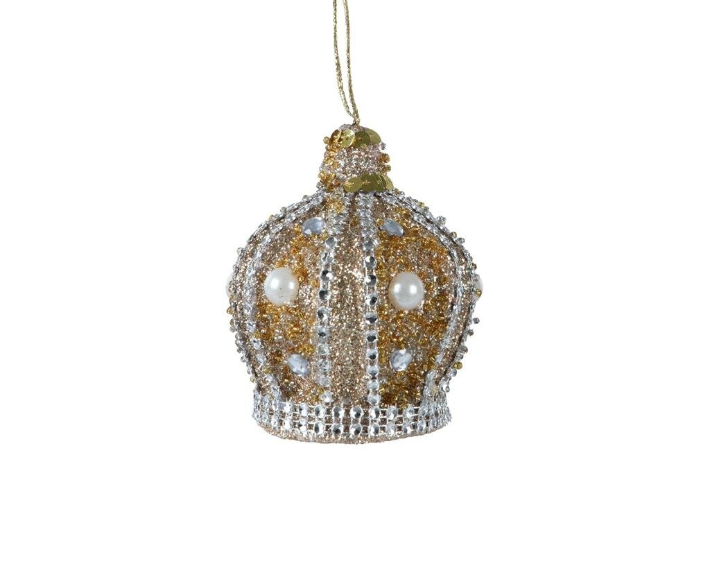 Kersthanger kroon 10 cm licht goud