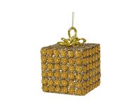 Kersthanger giftbox 9 cm goud