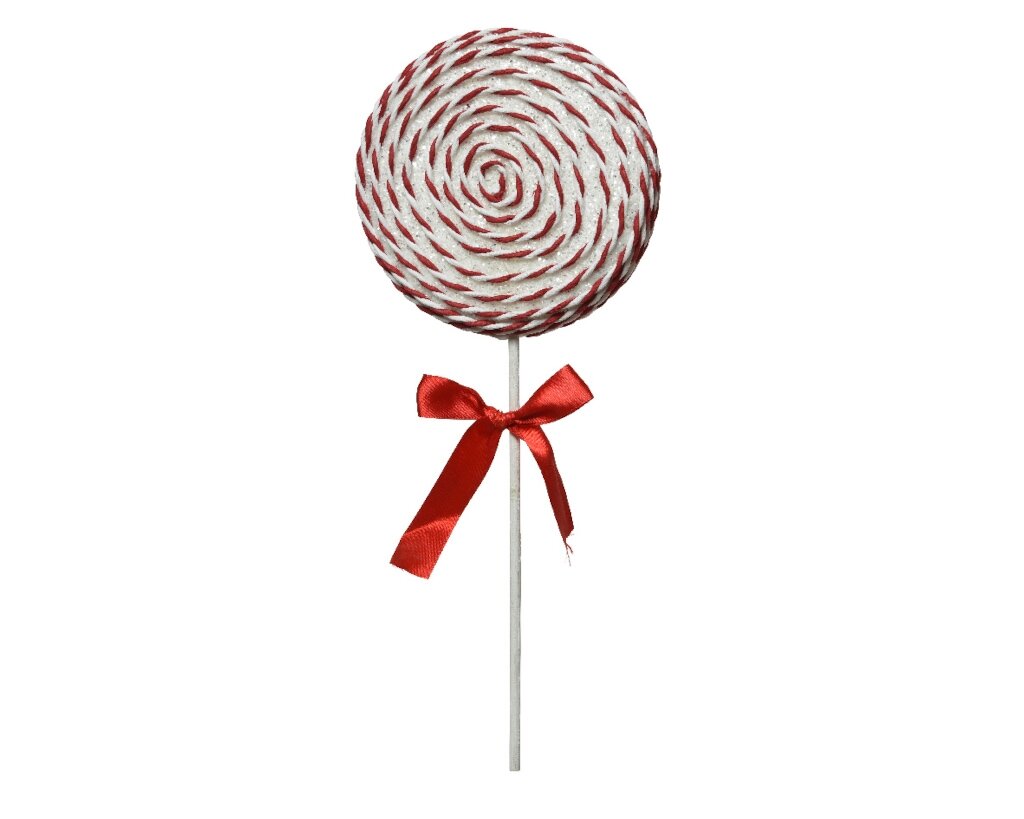 Lolly foam wit rood 28 cm