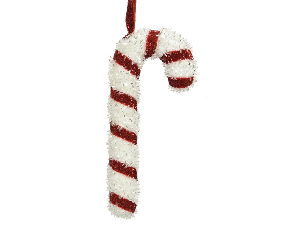 Kersthanger foam zuurstok 17 cm rood