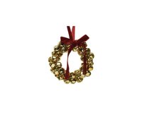 Kerst krans met belletjes 13 cm goud
