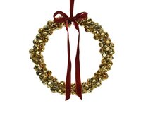 Kerst krans met belletjes 25 cm goud
